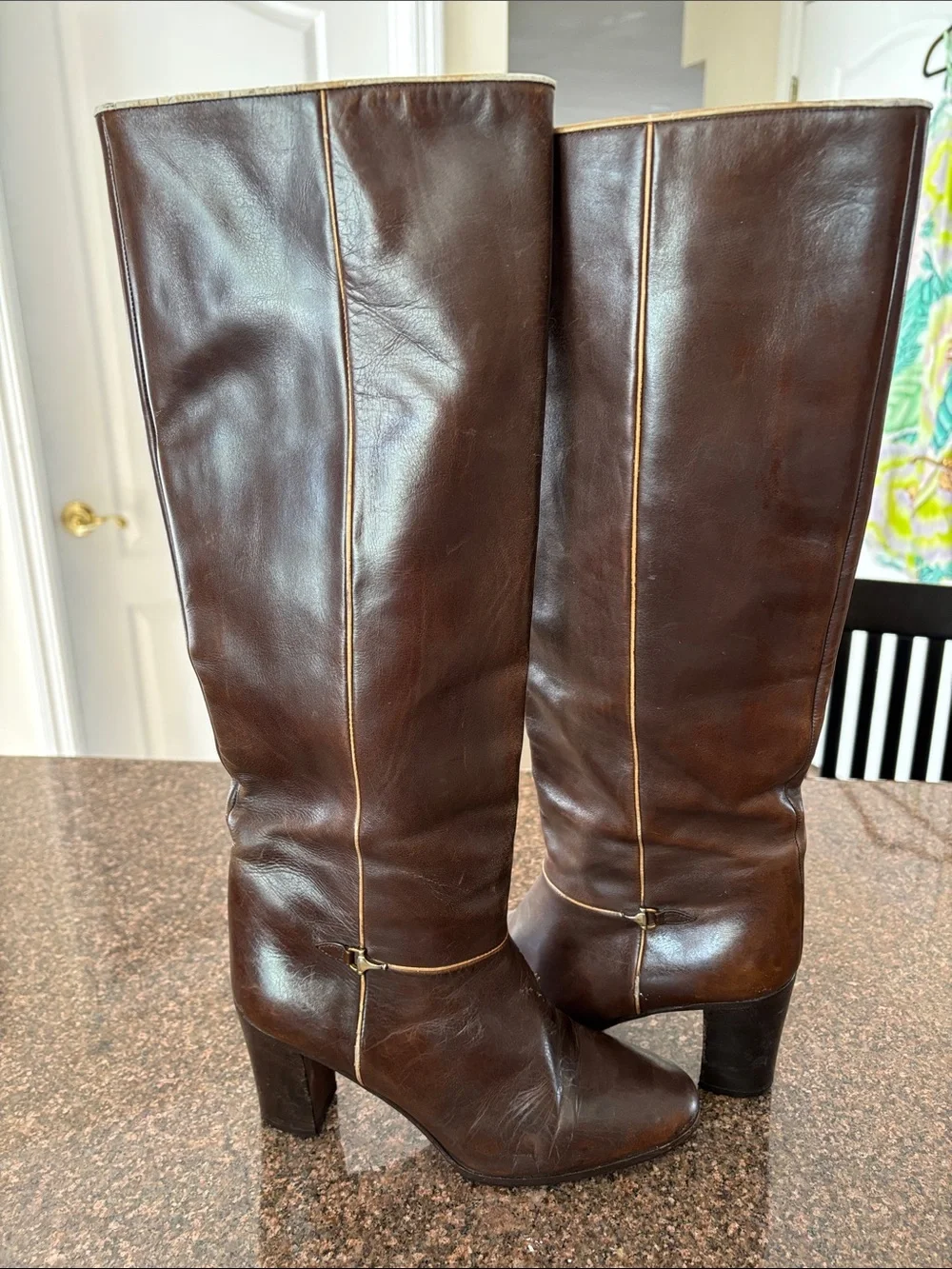 Gucci Ladies dark brown 70’s Horsebit Stacked Heel Boots-7-VINTAGE - Picture 13 of 15
